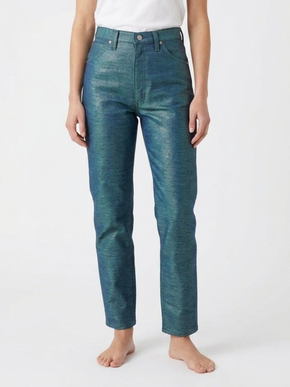 Vintage Wrangler Shiny Blue & Green Textured Jeans